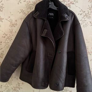 Zara Dark Brown Fleece Jacket